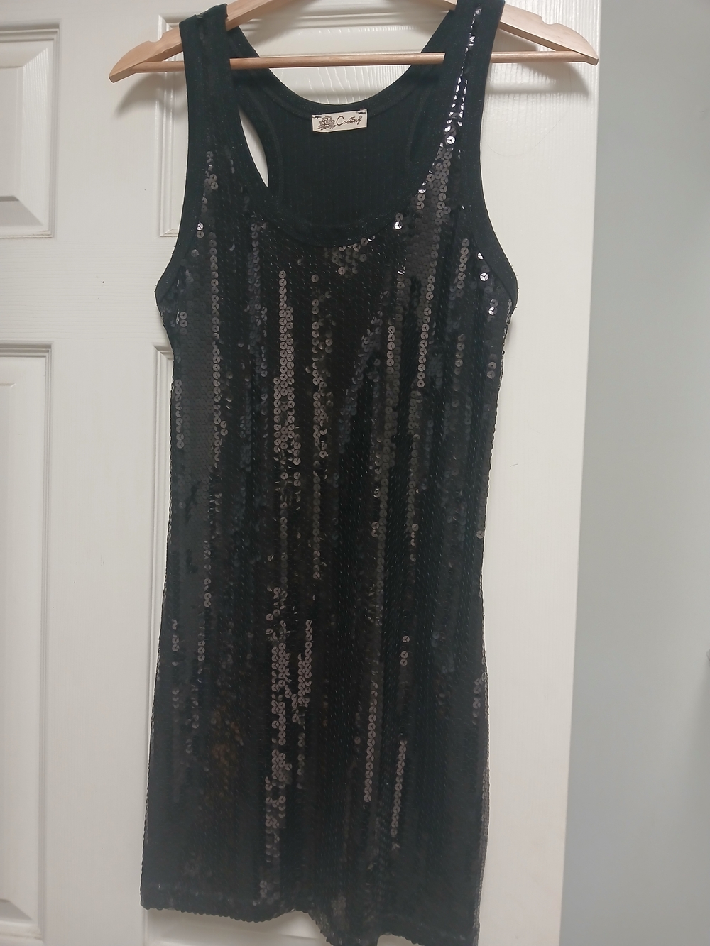 Casting La Sequin Tank Mini Dress - Black